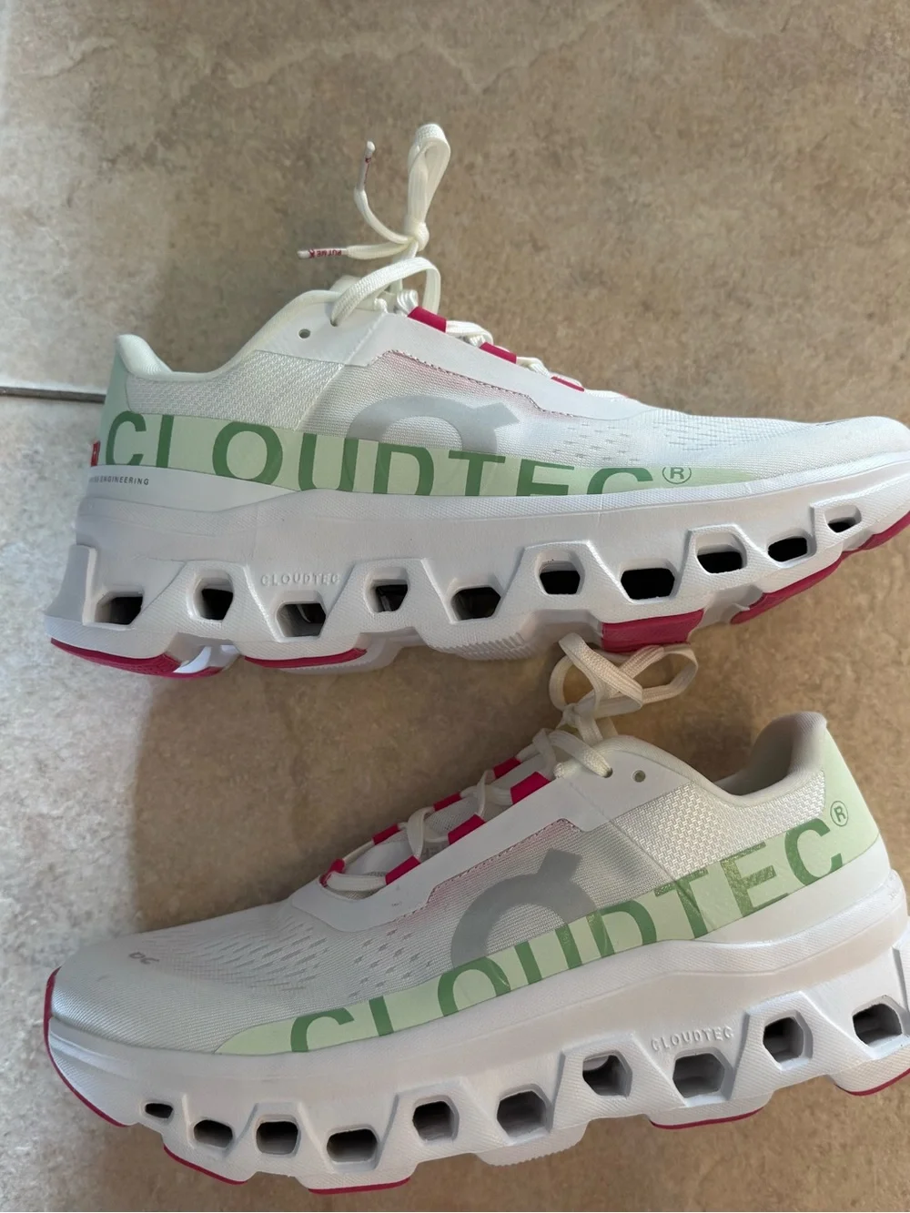 On Cloudmonster WHITE LIMA Women's Running Shoes 10.5 NEW - Picture 11 of 13